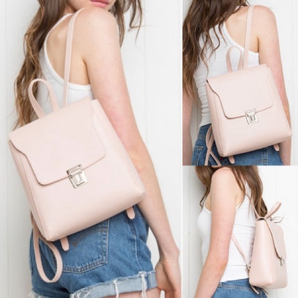 BRANDY MELVILLE Pink Leather Backpack - Picture 1 of 3